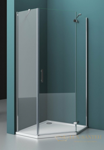 душевой уголок belbagno kraft kraft-p-1-100-c-cr-r 100х100 см профиль хром, стекло прозрачное
