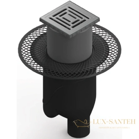 душевой трап berges platz uno 090069 99x99/50 мм, матовый хром