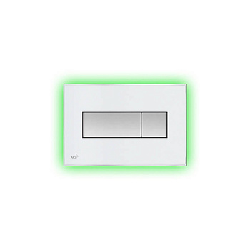 alcaplast кнопка управления с цветной пластиной, светящаяся кнопка белая, свет зеленый m1470-aez112