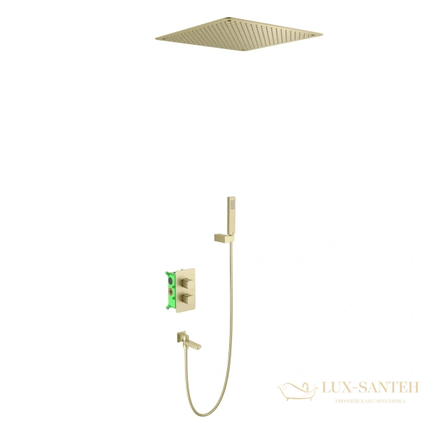 душевая система для для ванны термостатическая встраиваемая timo petruma sx-5019/17sm, золото матовое
