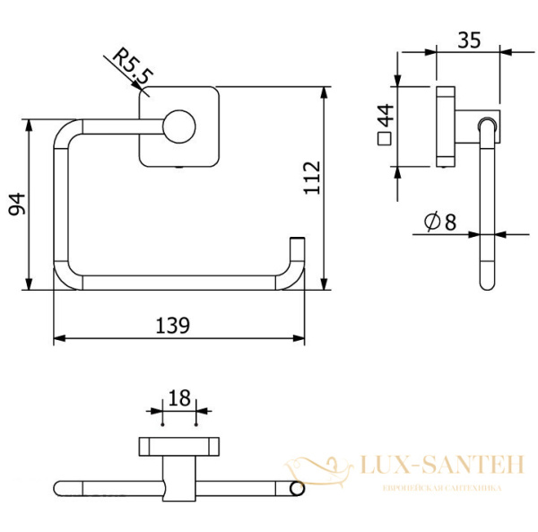 держатель для туалетной бумаги с полкой для телефона  kludi vela s, 2598205, хром глянцевый