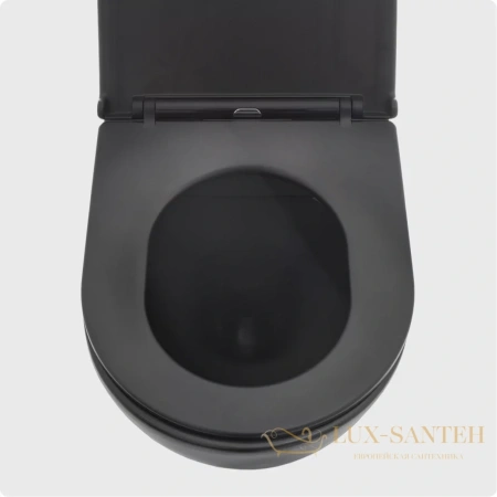 унитаз подвесной безободковый aquame aqm2002mb, с быстросъемным сиденьем softclose, черный матовый
