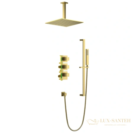 душевая система для душа термостатическая встраиваемая timo selene sx-2229/17sm, золото матовое