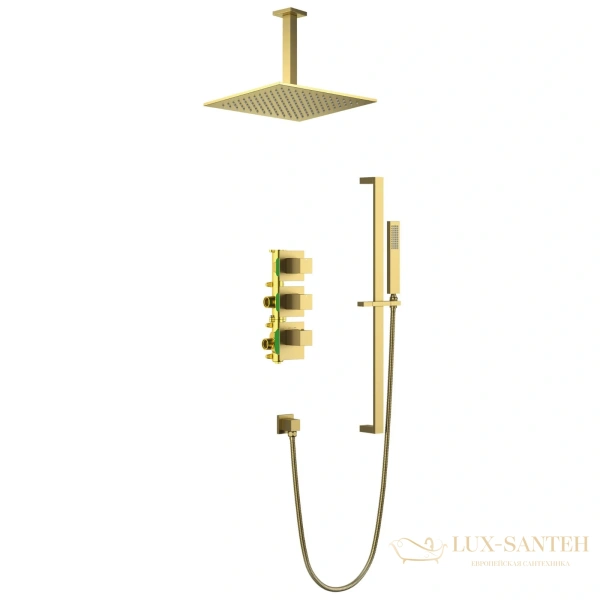 душевая система для душа термостатическая встраиваемая timo selene sx-2229/17sm, золото матовое