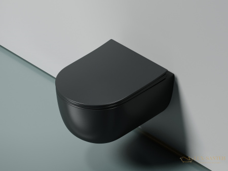 унитаз подвесной ceramica nova modena cn6063mdh безободковый, с сиденьем микролифт, антарцит темный матовый