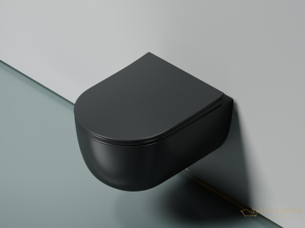 унитаз подвесной ceramica nova modena cn6063mdh безободковый, с сиденьем микролифт, антарцит темный матовый