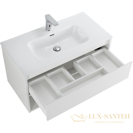 тумба под раковину belbagno kraft kraft-800-1c-so-bo 80 см подвесная, bianco opaco