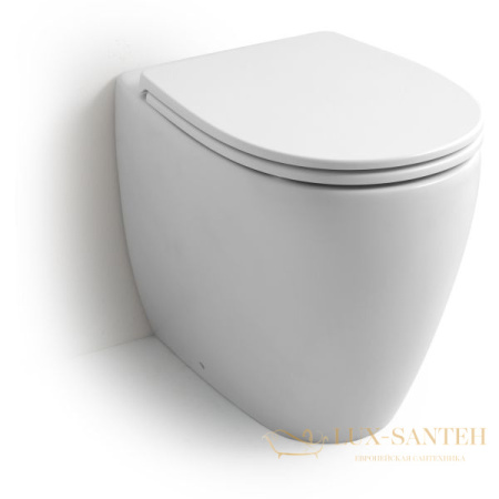 напольный безободковый унитаз white ceramic basic w0201fm 52x36x43 см, серый матовый