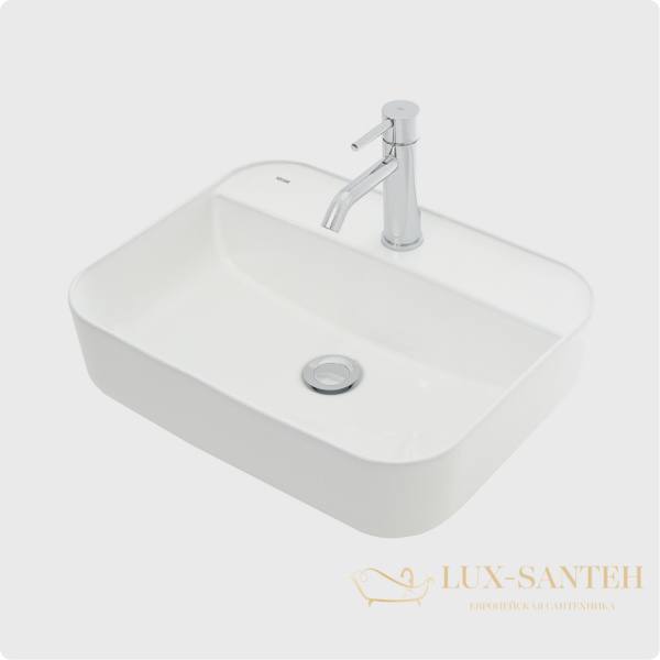 раковина накладная aquame aqm5001, 505*400 мм, 1 отверстие под смеситель, белый глянцевый