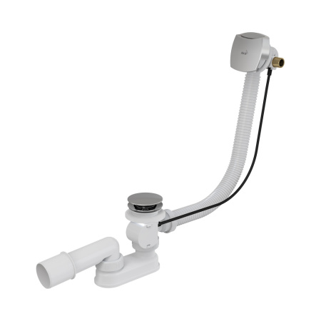 alcaplast сифон для ванны с напуском воды через перелив металл/металл длина 100 см a564km1-100