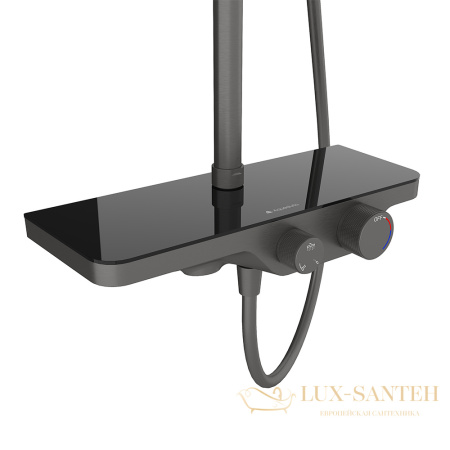 душевая система для ванны с прогрессивным смесителем aqueduto chuva chu0445, оружейная сталь