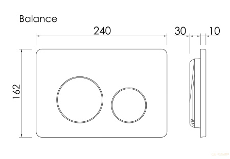 панель смыва ceramica nova balance circle cn12-001m для инсталляции, хром матовый