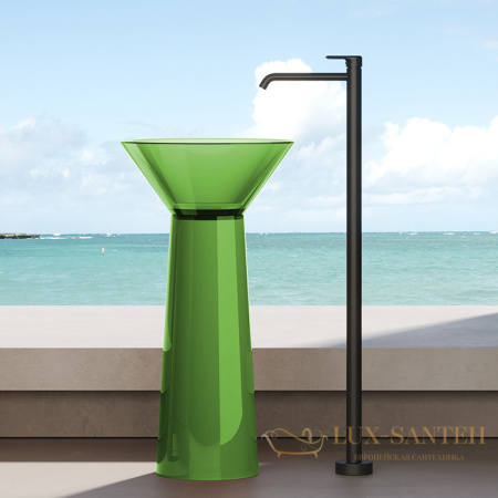раковина напольная dea design pedestal basin, dd2022 480 r3, glasstech, d480хh900 мм, emerald