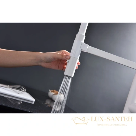 смеситель paulmark leader le214101-431 для кухни, белый матовый