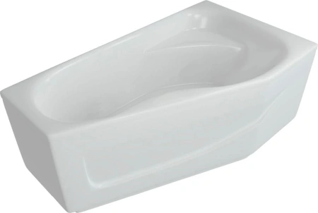 акриловая ванна aquatek медея 170x95 med180-0000010 правая, без гидромассажа, с фронтальным и левым боковым экраном (вклеенный каркас)