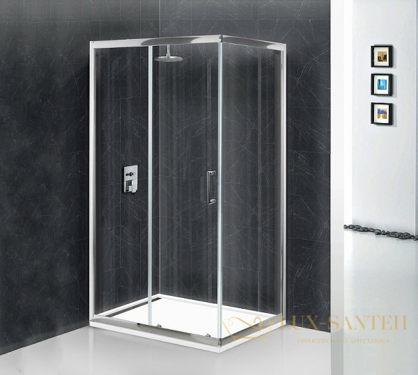 душевой уголок belbagno uno uno-ah-1-100/90-c-cr 100х90 см профиль хром, стекло прозрачное