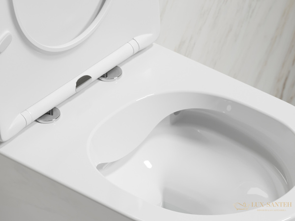 унитаз подвесной ceramica nova modena cn6063 безободковый, с сиденьем микролифт, белый глянцевый