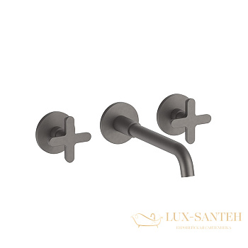 смеситель для раковины, fantini icona classic, 53 p5 r010b, встраиваемый, на 3 отв, без дон.клапана, излив 150мм (наружняя часть), матовая оружей