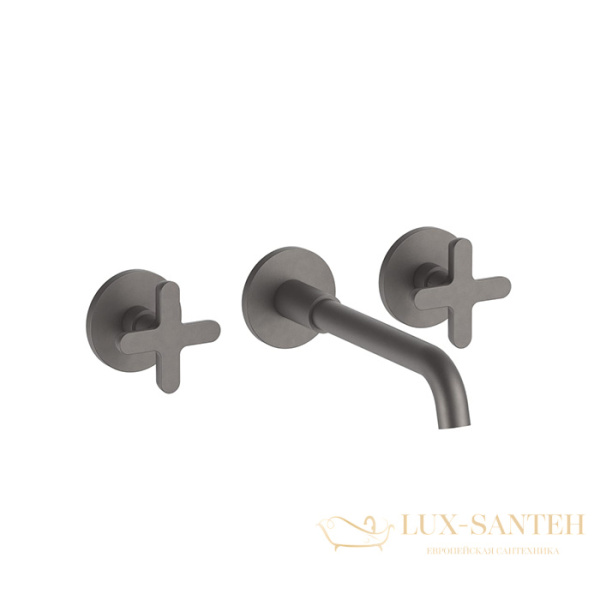 смеситель для раковины, fantini icona classic, 53 p5 r010b, встраиваемый, на 3 отв, без дон.клапана, излив 150мм (наружняя часть), матовая оружей