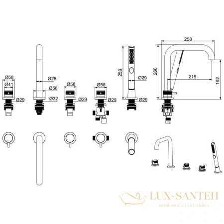 смеситель allen brau priority 5.31007-31 на борт ванны, черный матовый