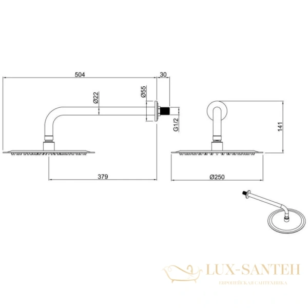 верхний душ allen brau priority 5.31017-bn 250 мм, никель