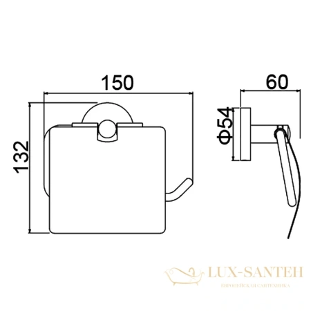 бумагодержатель timo saona 13042/03, черный матовый
