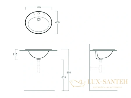 раковина simas lavabi d'arredo s 52 bia 53,5x45 см, белый
