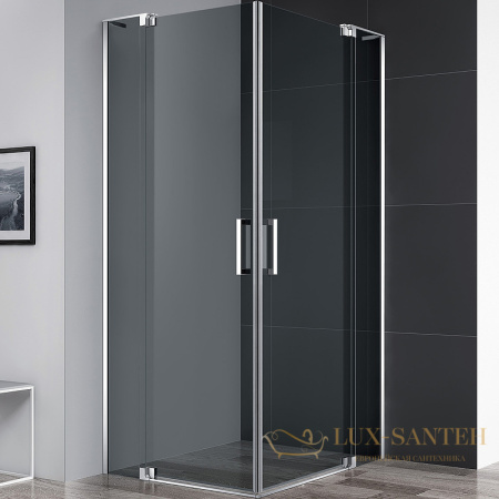 душевой уголок cezares slider slider-a-2-70/80-grigio-cr 80x80 профиль хром, стекло серое