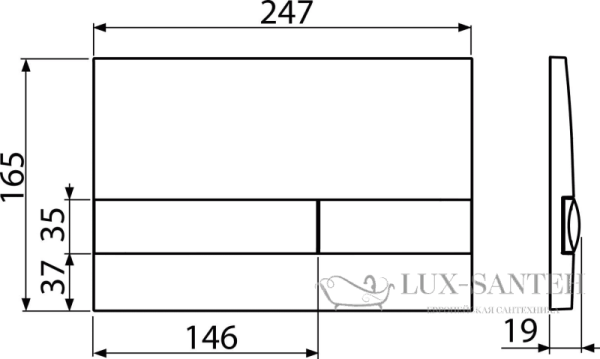 кнопка управления alcaplast m1738, черная