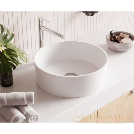 раковина накладная whitecross agate 0701.040040.200, d40,5 см, белый матовый