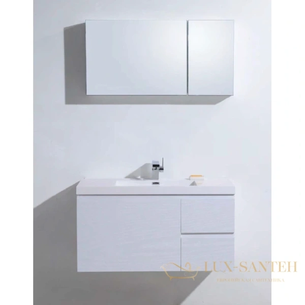 зеркальный шкаф belbagno bb1000pac/bl 100x50 см, белый глянец