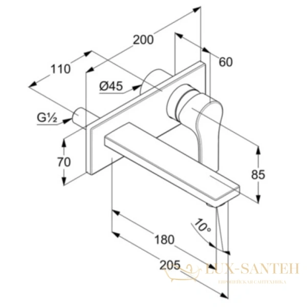 смеситель для раковины kludi zenta sl 482470565 без донного клапана, хром