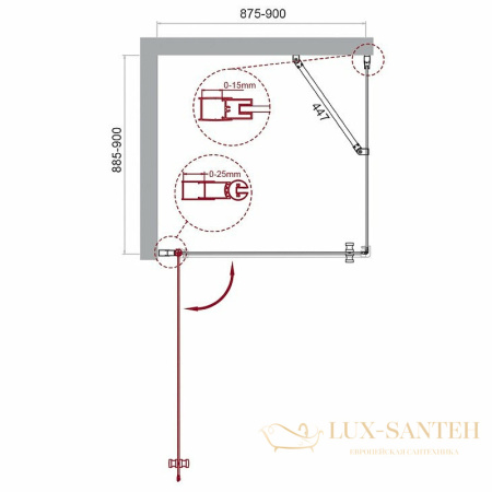 душевой уголок belbagno etna etna-a-1-90-c-cr 90х90 см профиль хром, стекло прозрачное 