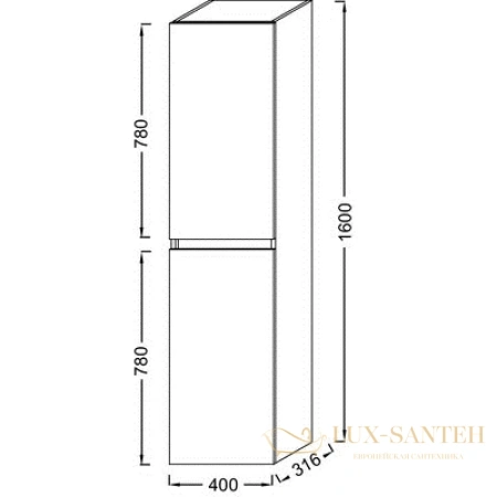 подвесной шкаф-пенал jacob delafon tolbiac eb2385-e75 40 см