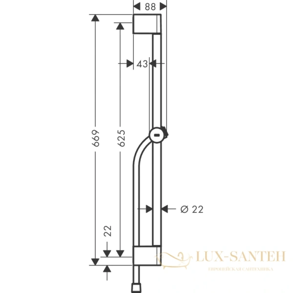 душевая штанга hansgrohe unica 24400000 65 см