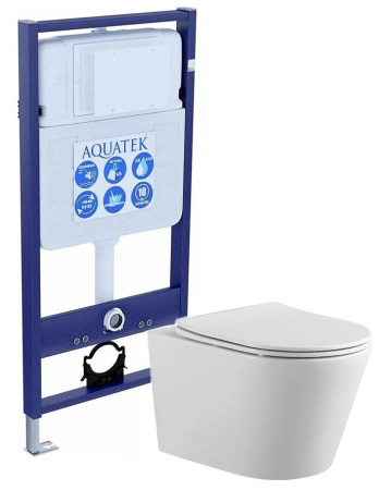 комплект set aquatek вега унитаз aquatek вега aq1905-00+тонкое сиденье soft-close+инсталляция aquatek 50 ins-0000012