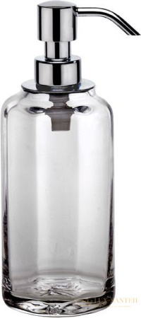 дозатор высокий surya crystal 6607/ch-opg-v5 7х7х19 см с помпой v5 прозрачное стекло, хром