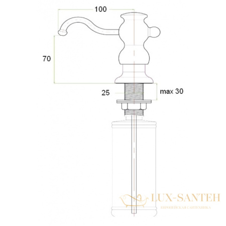 дозатор для жидкого мыла zorg zr-25 cr, хром