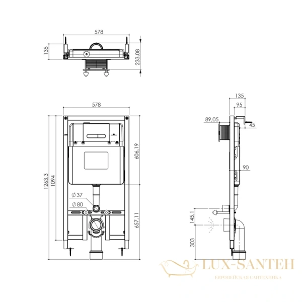 инсталляция для подвесного унитаза aquame, aqm4001cr, в комплекте с панелью смыва хром