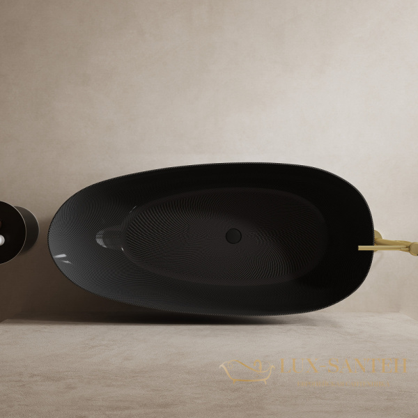 ванна свободностоящая из карбона abber karbon ak9011-1.7, 170х80х55h см, черный глянцевый