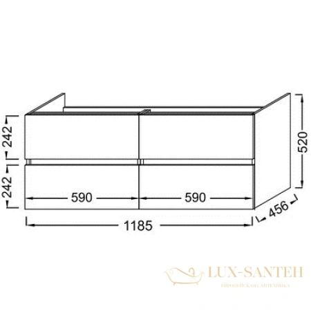 тумба под раковину jacob delafon tolbiac eb2384-e75 120 см