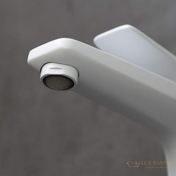 смеситель для раковины lemark bronx lm3706mw, с донным клапаном, белый матовый