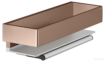 полка для душа со встроенным стеклоочистителем keuco edition 11, 11159290000, золото красное шлифованное