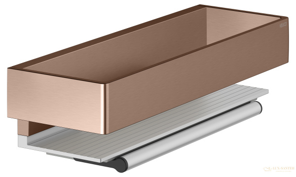 полка для душа со встроенным стеклоочистителем keuco edition 11, 11159290000, золото красное шлифованное  