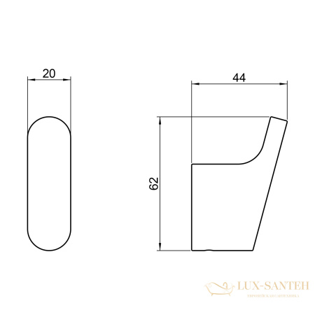 крючок timo luiro 18411/03, черный матовый