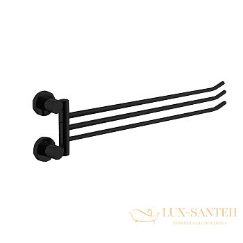 полотенцережатель тройной 42.6 см fima carlo frattini rotola, f6002/2ns, поворотный, черный матовый