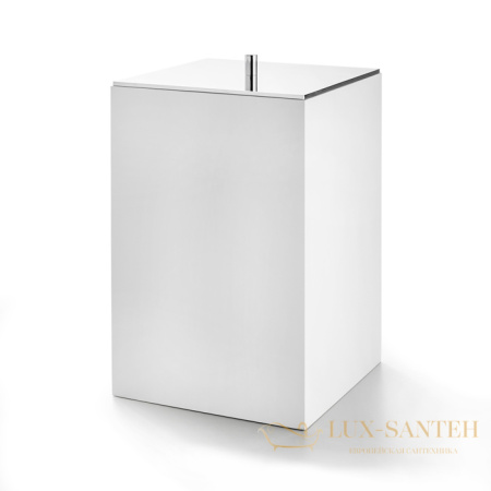 мусорное ведро с крышкой 3sc bemood white bemw64asl, белый/хром