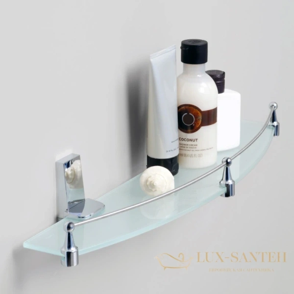 полка стеклянная wasserkraft lopau k-6044 50 см, хром