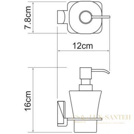 дозатор wasserkraft leine k-5099w 300 мл, хром/белый