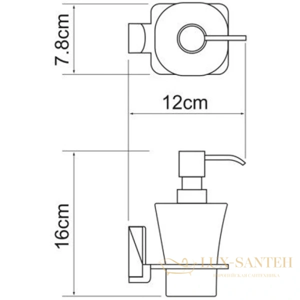 дозатор wasserkraft leine k-5099w 300 мл, хром/белый